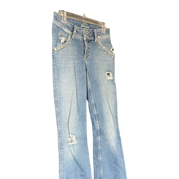 Marciano Women’s Distressed Blue Jeans w/ embellishments Size 29 - Picture 3 of 16